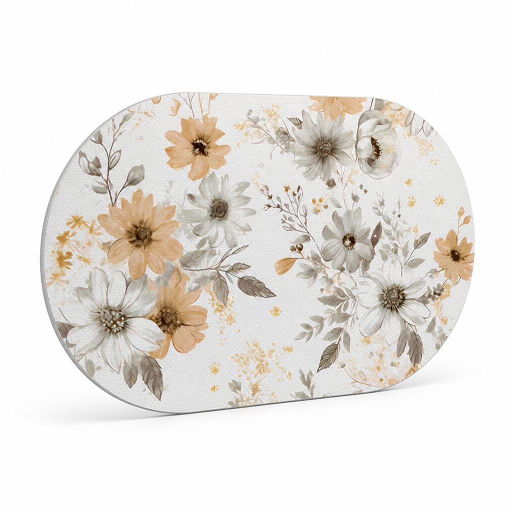 Bath Mat Floral Non-Slip Machine Washable