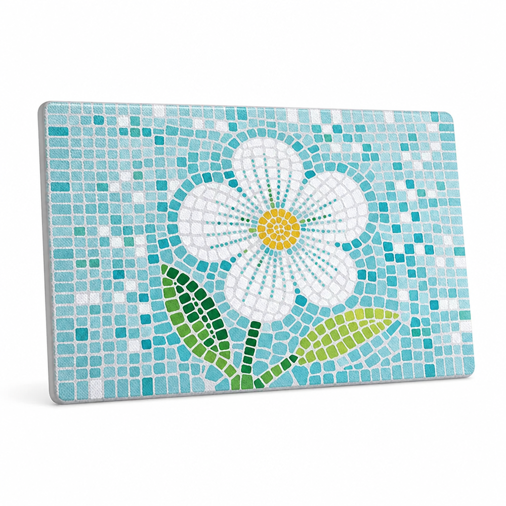 Bath Mat Floral Non-Slip Machine Washable