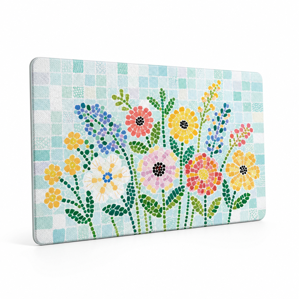 Bath Mat Floral Non-Slip Machine Washable