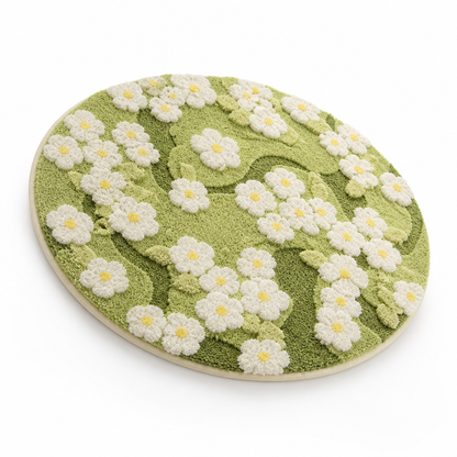 Bath Mat Floral Plush Microfiber Non-Slip