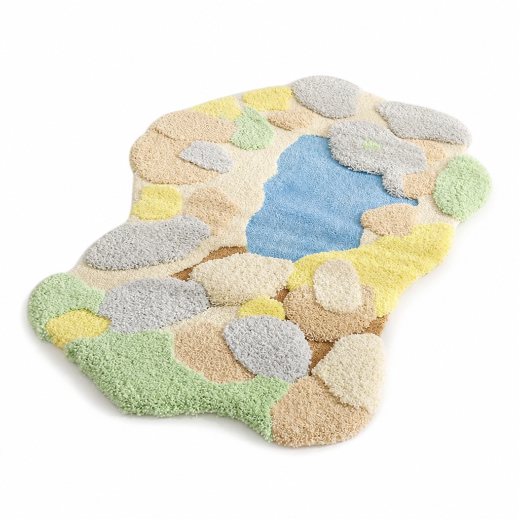 Bath Mat Floral Plush Microfiber Non-Slip