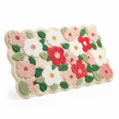 Bath Mat Floral Plush Microfiber Non-Slip