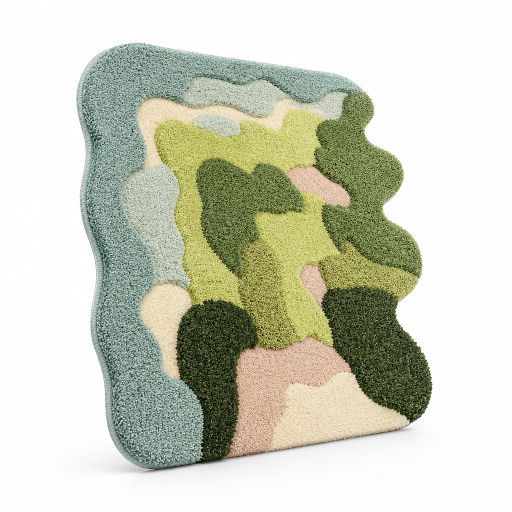 Bath Mat Floral Plush Microfiber Non-Slip