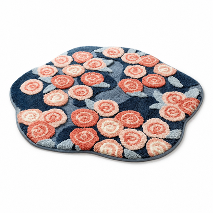 Bath Mat Floral Plush Microfiber Non-Slip