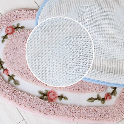 Bath Mat Heart-Shaped Tufted Microfiber & Non-Slip