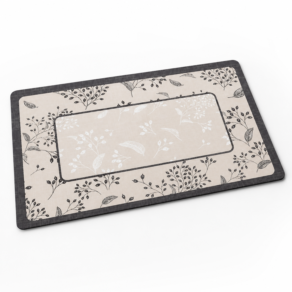 Bath Mat Marble Pattern Plush Non-Slip & Machine Washable