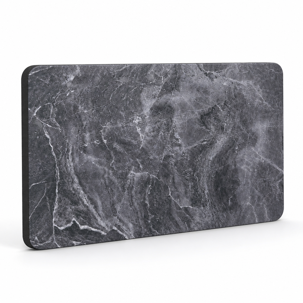 Bath Mat Marble Pattern Plush Non-Slip & Machine Washable