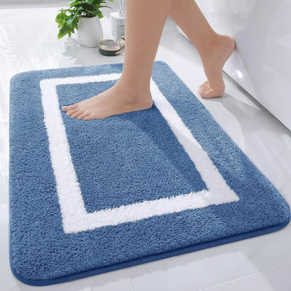 Bath Mat Microfiber Anti-Slip Backing Machine Washable