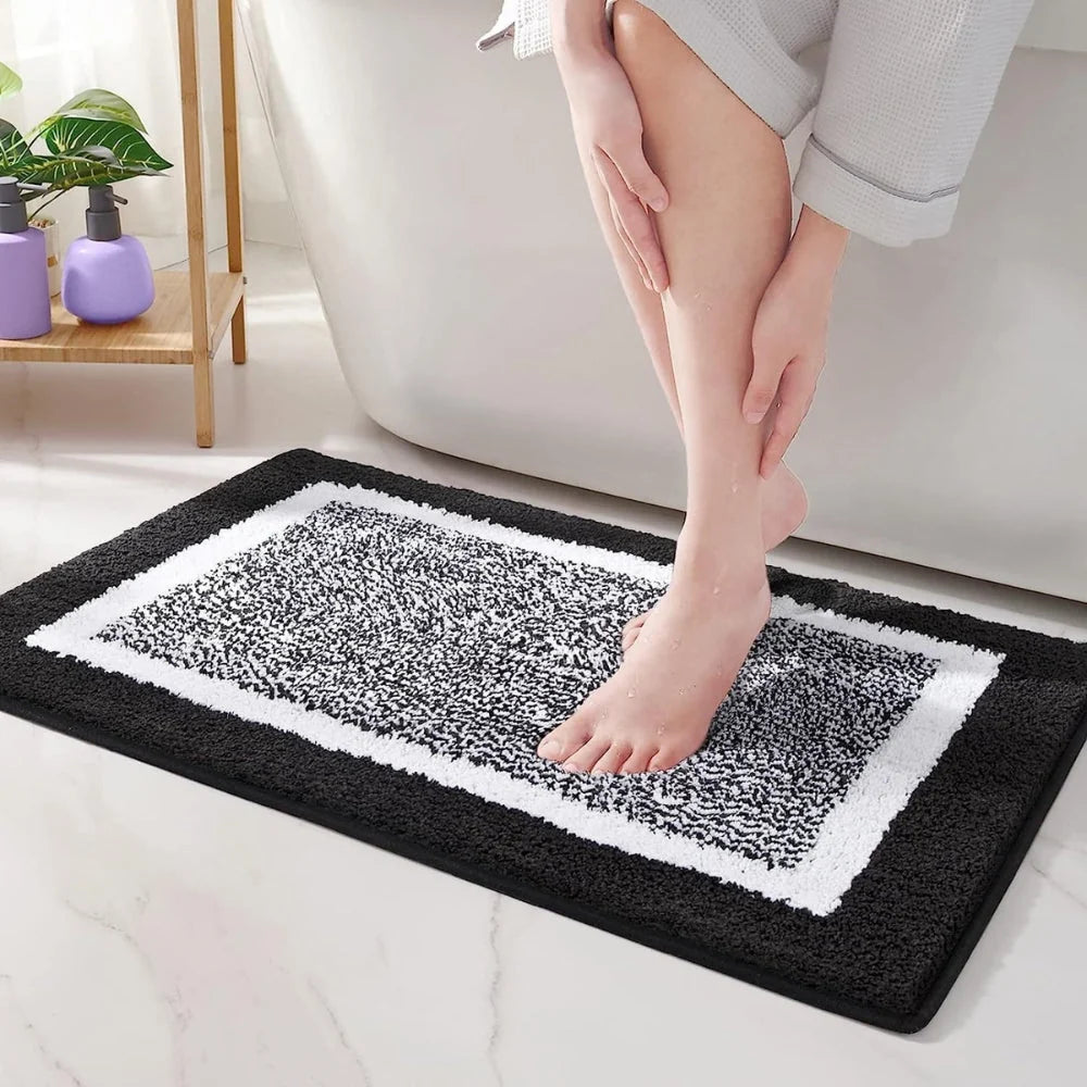 Bath Mat Microfiber Anti-Slip Backing Machine Washable