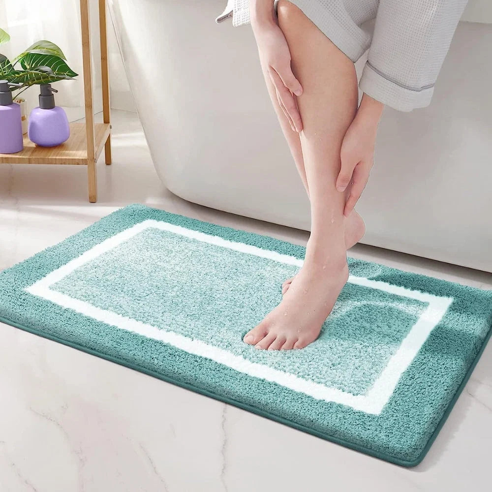 Bath Mat Microfiber Anti-Slip Backing Machine Washable