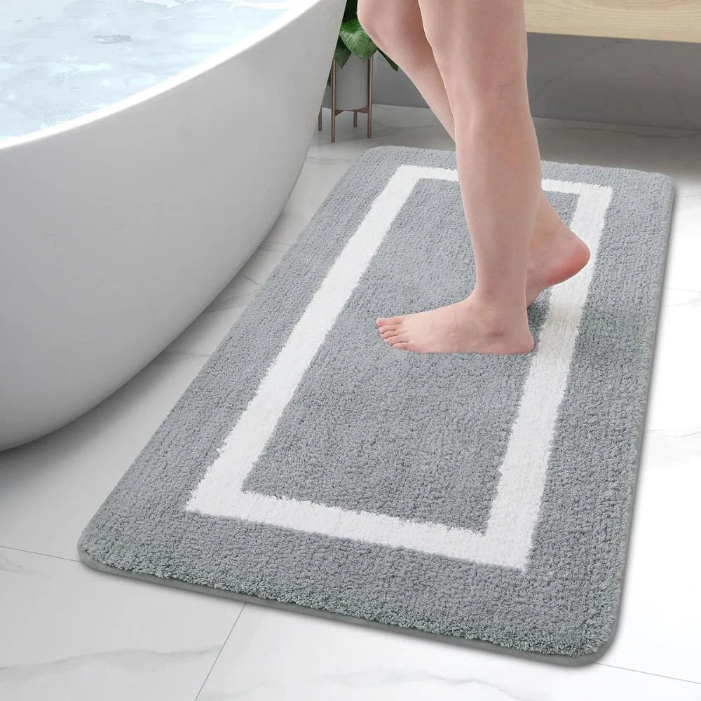 Bath Mat Microfiber Anti-Slip Backing Machine Washable