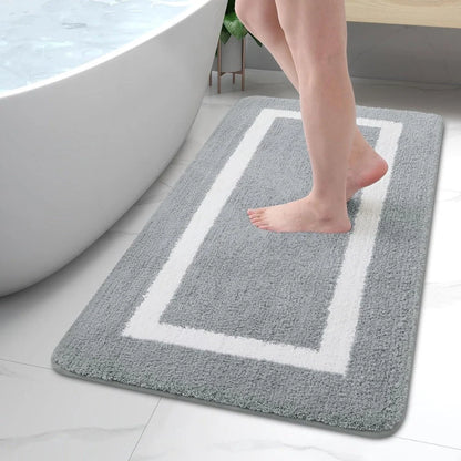 Bath Mat Microfiber Anti-Slip Backing Machine Washable