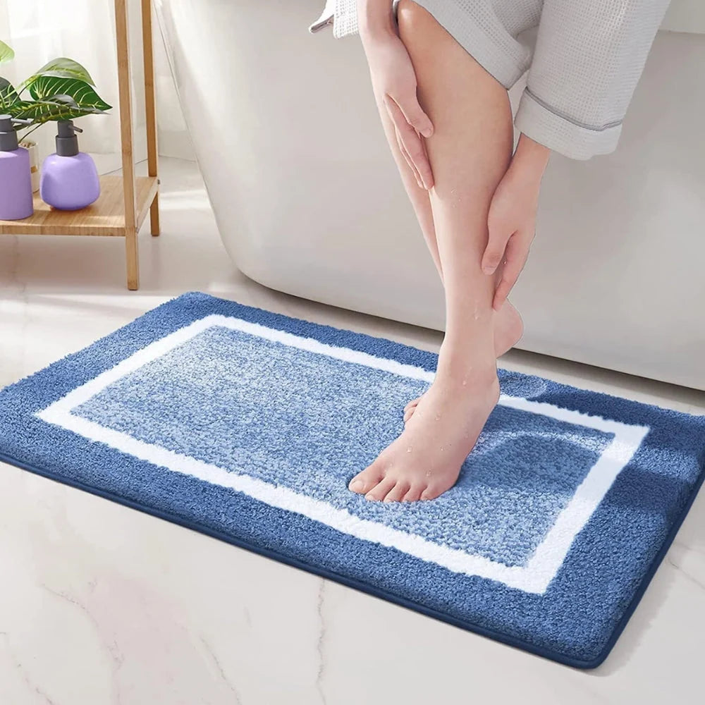 Bath Mat Microfiber Anti-Slip Backing Machine Washable