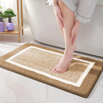 Bath Mat Microfiber Anti-Slip Backing Machine Washable