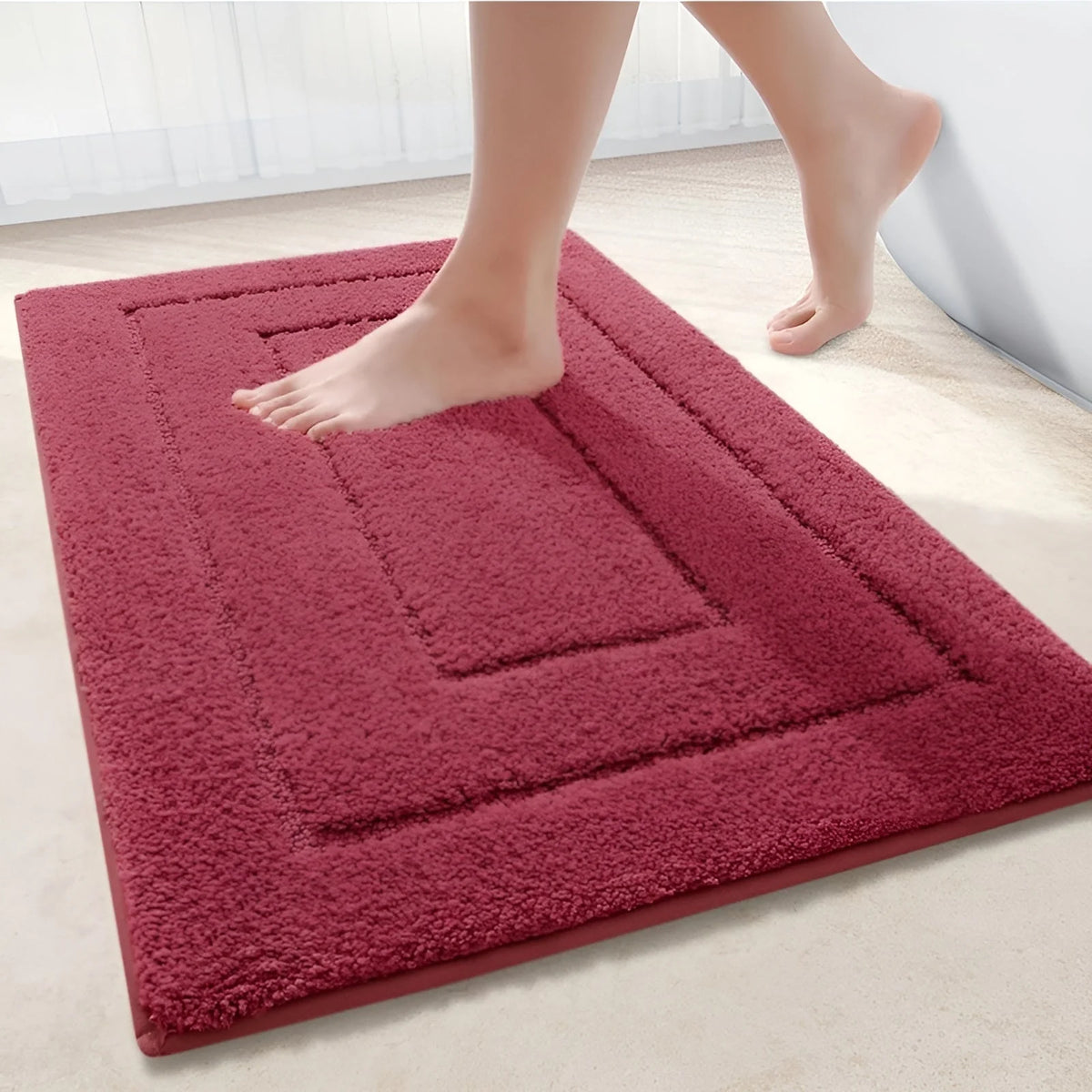 Bath Mat Microfiber Quick-Drying Non-Slip Machine-Washable