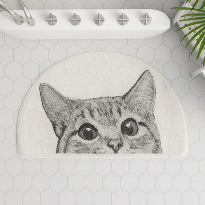 Bath Mat Playful Cat Design Non-Slip Machine Washable