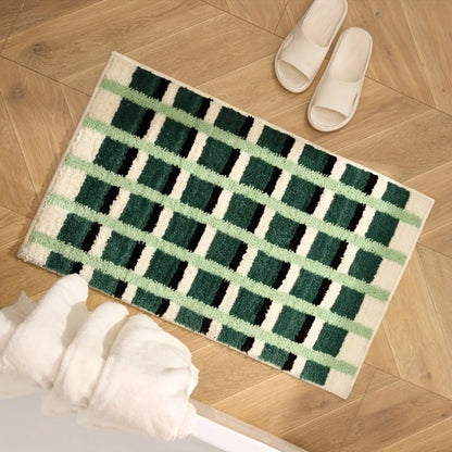Bath Mat Plush Flocked Anti-Slip Machine Washable