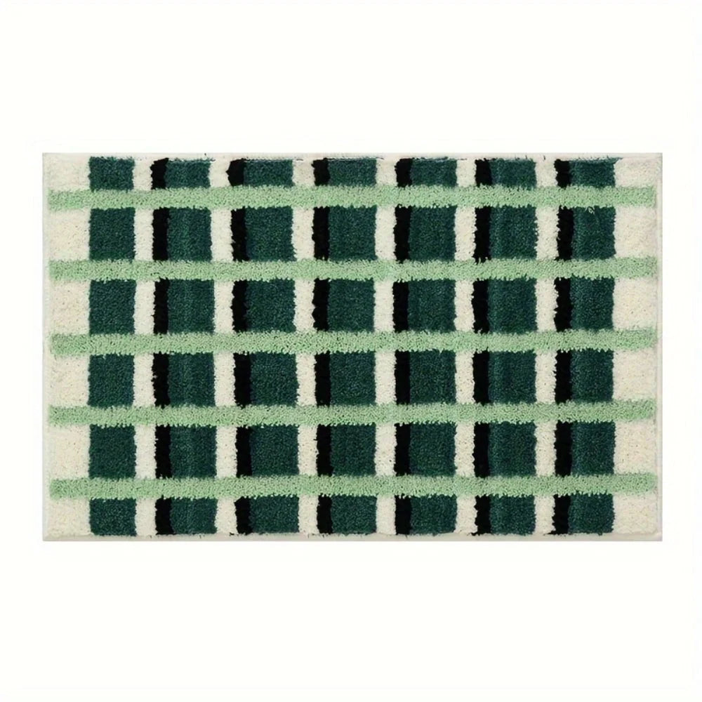 Bath Mat Plush Flocked Anti-Slip Machine Washable