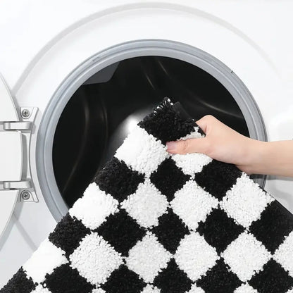Bath Mat Plush Microfiber Non-Slip Backing Machine Washable