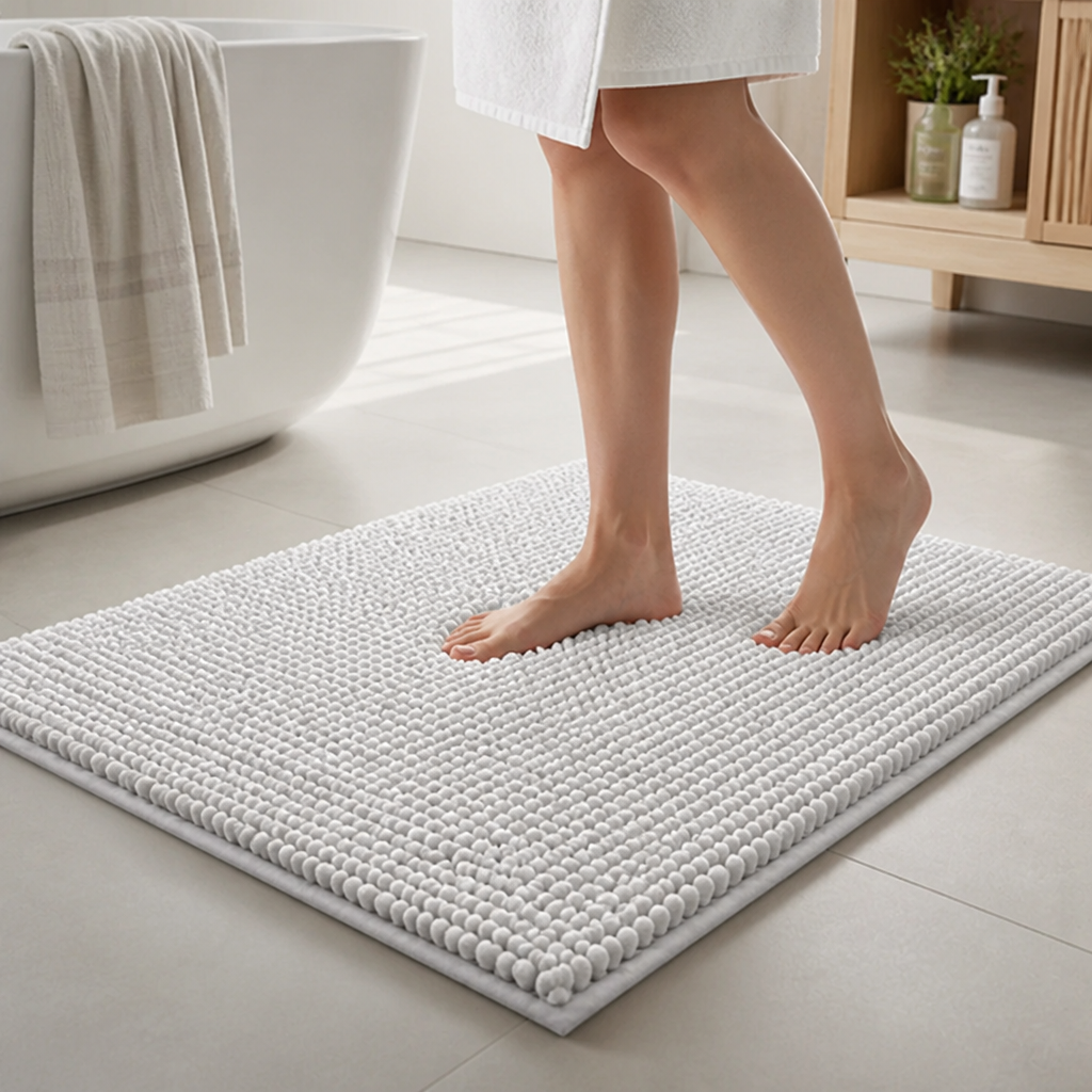 Bath Mat Plush Textured Non-Slip & Quick-Dry