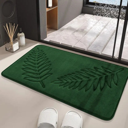 Bath Mat Set Memory Foam & Velvet Top Non-Slip