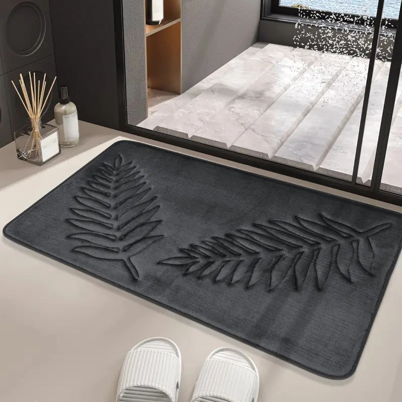 Bath Mat Set Memory Foam & Velvet Top Non-Slip
