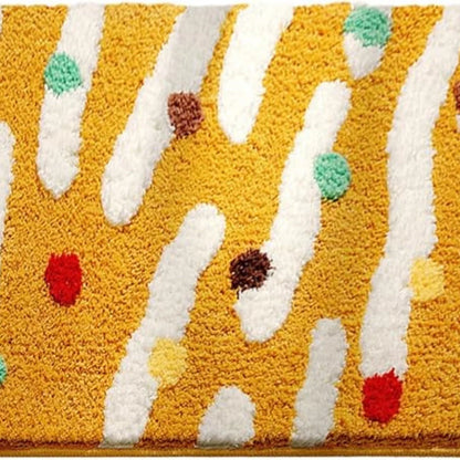 Bath Mat Silicone Non-Slip Quick-Dry Wave Dots