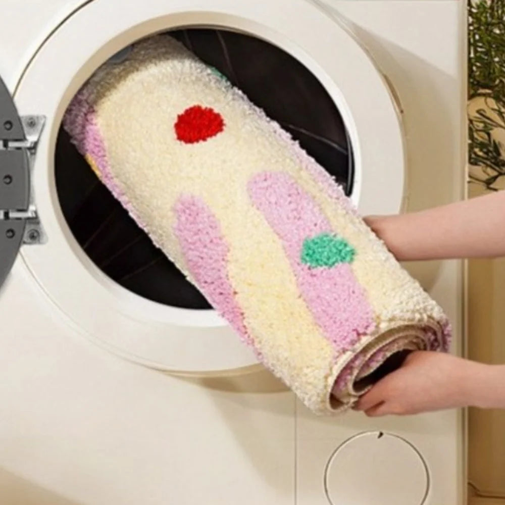 Bath Mat Silicone Non-Slip Quick-Dry Wave Dots