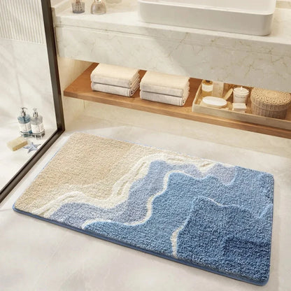 Bath Mat Soft Flocking Non-Slip Machine Washable