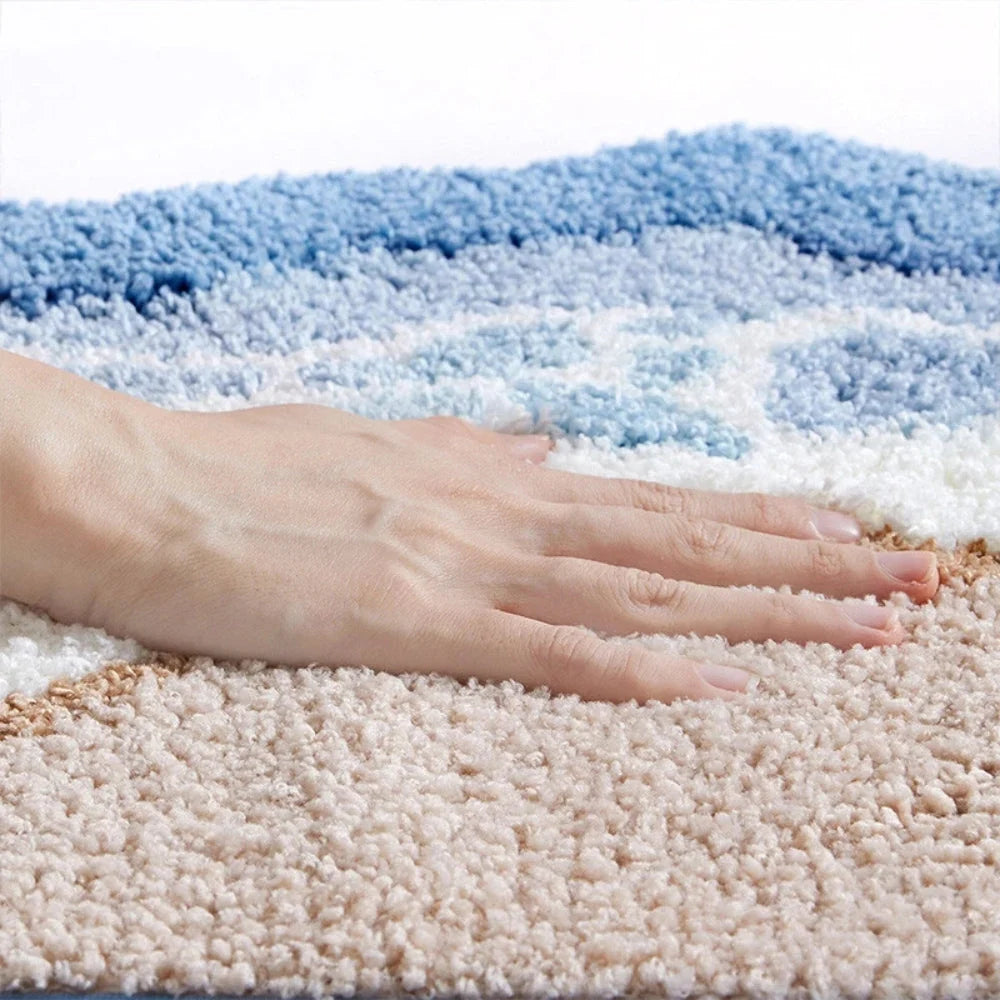 Bath Mat Soft Flocking Non-Slip Machine Washable