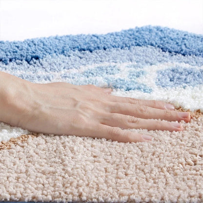 Bath Mat Soft Flocking Non-Slip Machine Washable