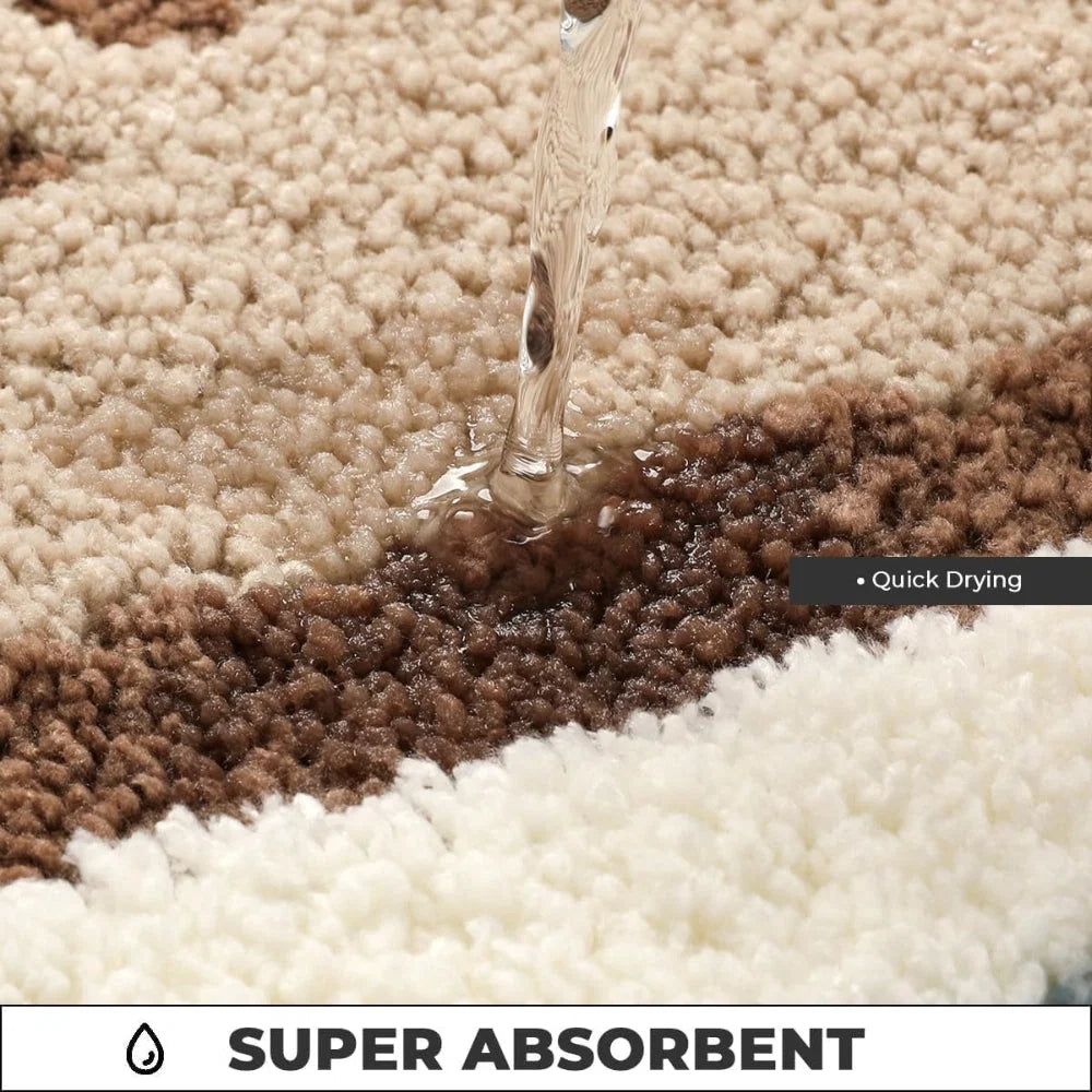 Bath Mat Soft Flocking Non-Slip Machine Washable