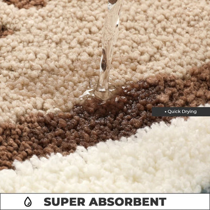 Bath Mat Soft Flocking Non-Slip Machine Washable