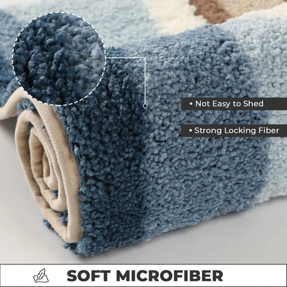Bath Mat Soft Flocking Non-Slip Machine Washable