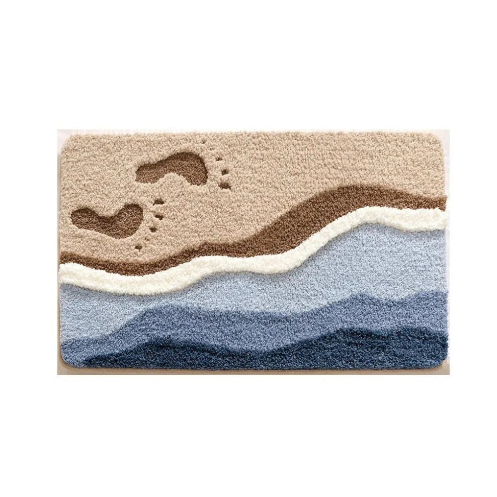 Bath Mat Soft Flocking Non-Slip Machine Washable
