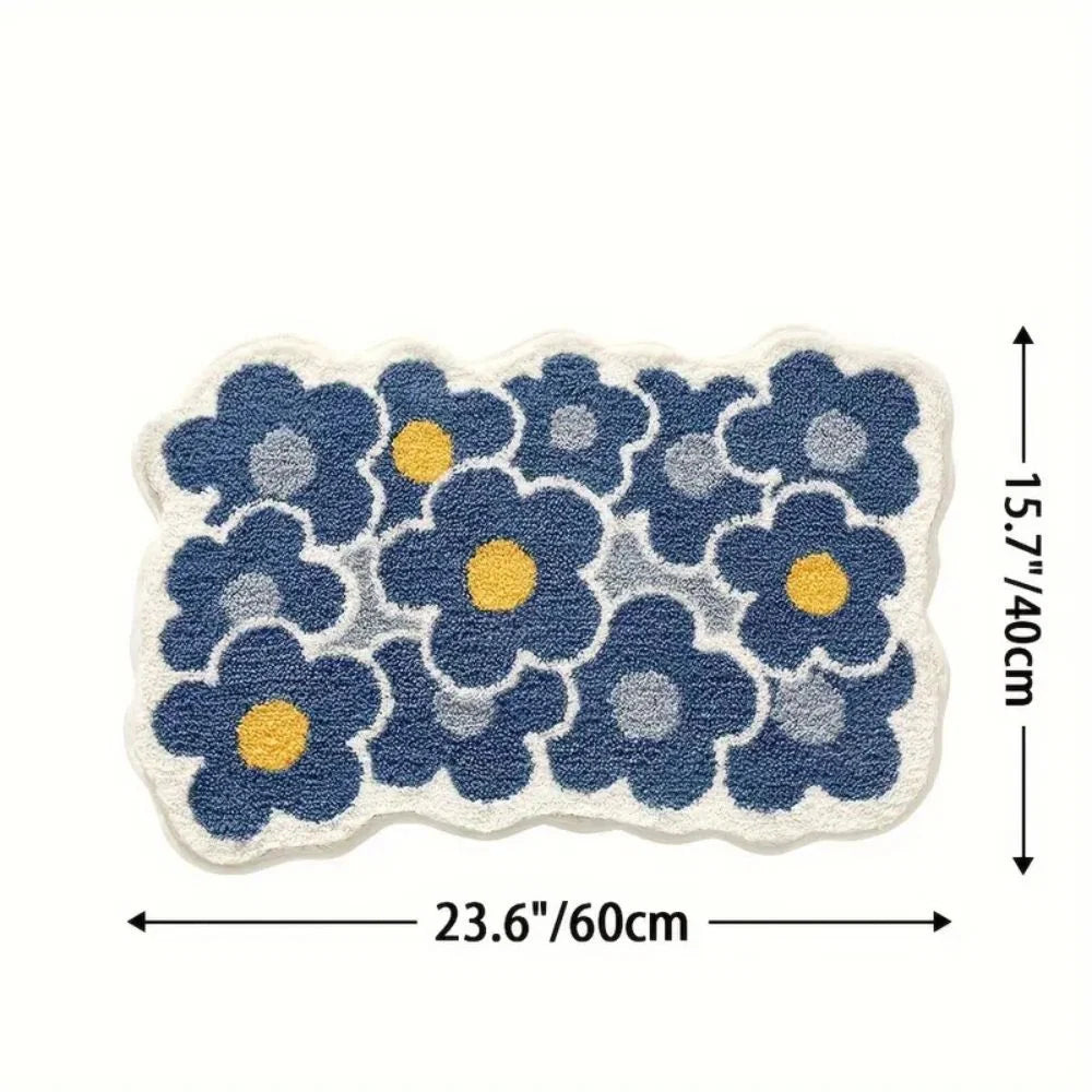 Bath Mat Tufted Microfiber Non-Slip Absorbent Machine Washable