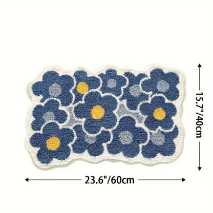 Bath Mat Tufted Microfiber Non-Slip Absorbent Machine Washable