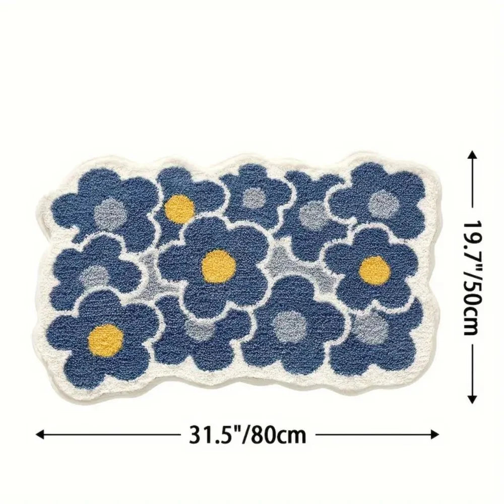 Bath Mat Tufted Microfiber Non-Slip Absorbent Machine Washable