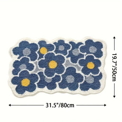 Bath Mat Tufted Microfiber Non-Slip Absorbent Machine Washable