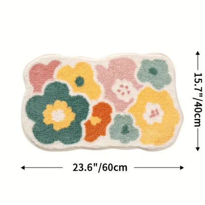 Bath Mat Tufted Microfiber Non-Slip Absorbent Machine Washable