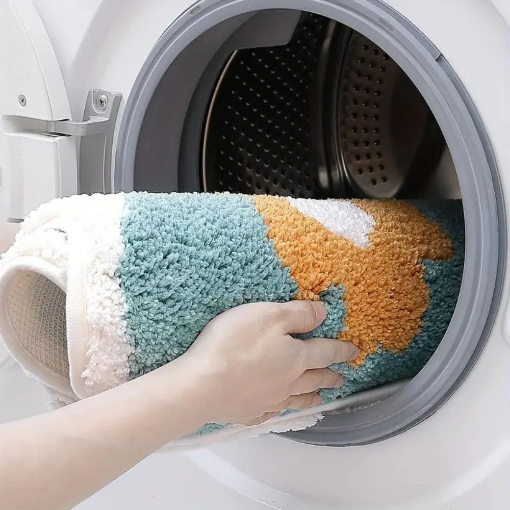 Bath Mat Tufted Microfiber Non-Slip Absorbent Machine Washable