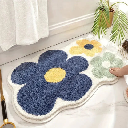 Bath Mat Tufted Microfiber Non-Slip Absorbent Machine Washable