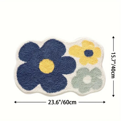 Bath Mat Tufted Microfiber Non-Slip Absorbent Machine Washable