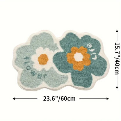 Bath Mat Tufted Microfiber Non-Slip Absorbent Machine Washable