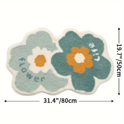 Bath Mat Tufted Microfiber Non-Slip Absorbent Machine Washable