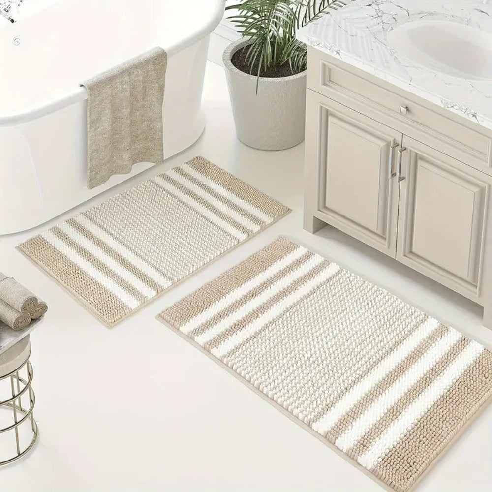 Bath Mat Ultra-Absorbent Chenille Non-Slip Backing