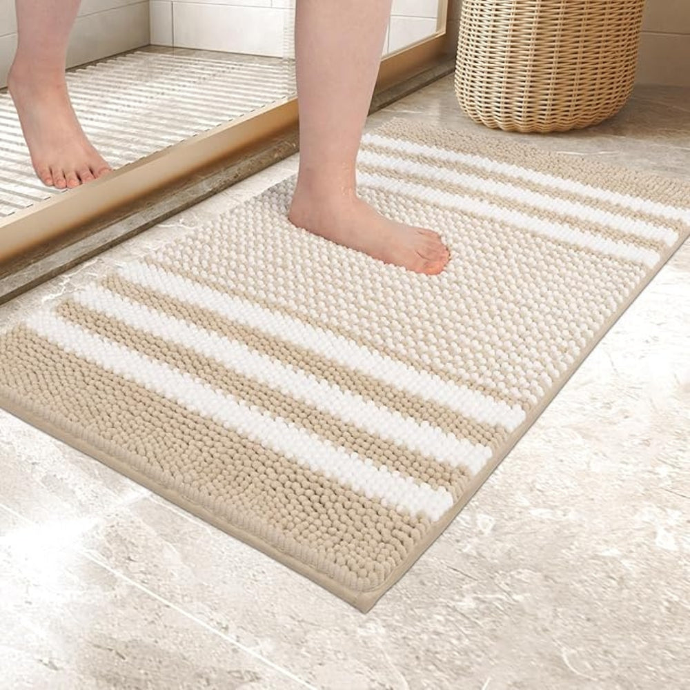 Bath Mat Ultra-Absorbent Chenille Non-Slip Backing
