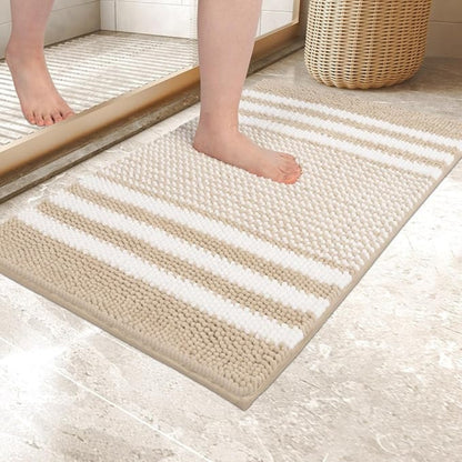 Bath Mat Ultra-Absorbent Chenille Non-Slip Backing