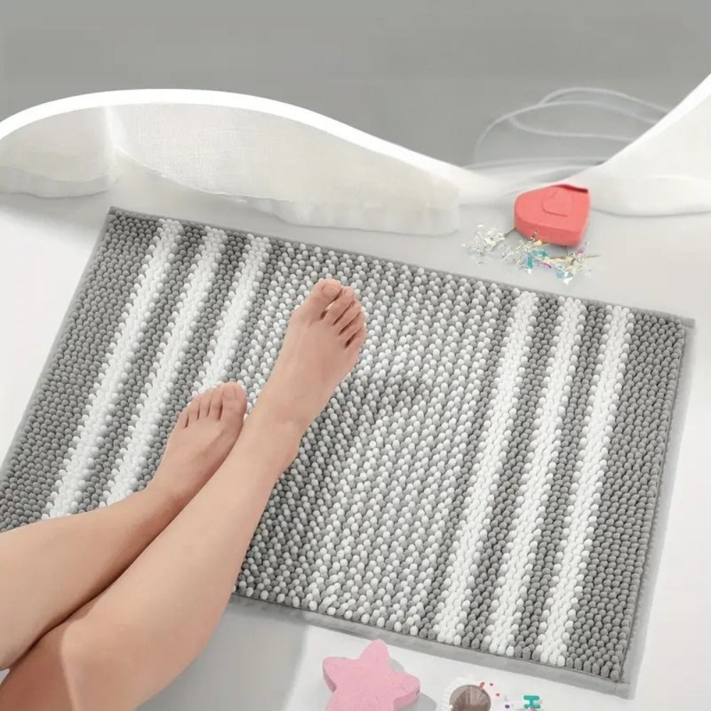 Bath Mat Ultra-Absorbent Chenille Non-Slip Backing