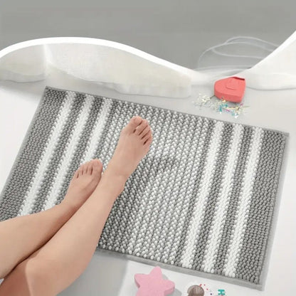 Bath Mat Ultra-Absorbent Chenille Non-Slip Backing